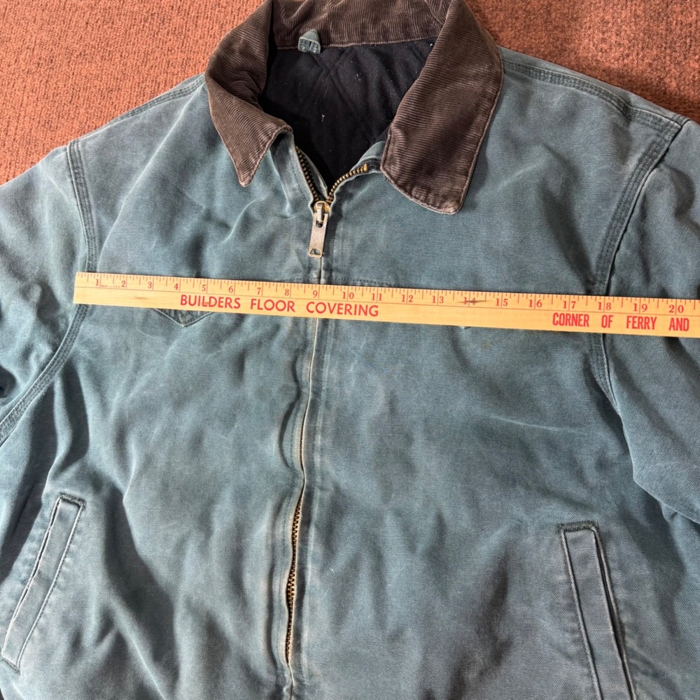 B+ Vintage Carhartt Santa Fe Jacket J14 Teal Green Duck Canvas Western Yoke XL - Picture 3 of 8